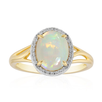 Brasilianischer Weißer Opal-Goldring