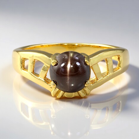Anello placcato in oro con Scapolite Occhio di Gatto