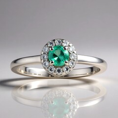 Bague en argent et Emeraude de Colombie