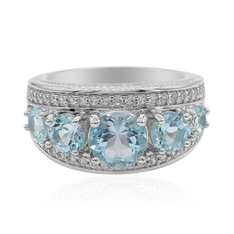 Himmelblauer Topas-Silberring