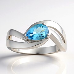 Anello in argento con Acquamarina del Mozambico
