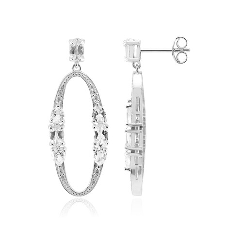 White Topaz Silver Earrings