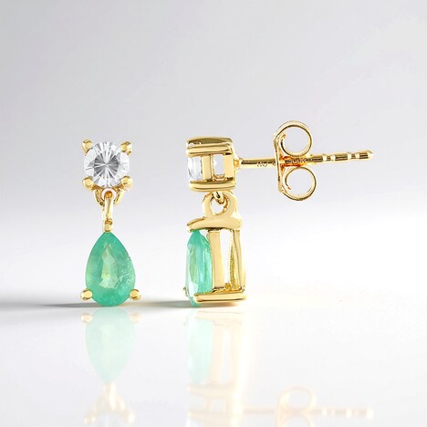 Orecchini in argento con Smeraldo Russo (Adela Silber)