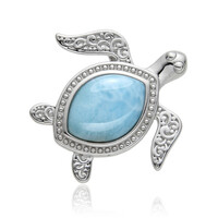 Zilveren hanger met een larimar
