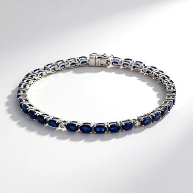 Blauer Ceylon-Saphir-Goldarmband