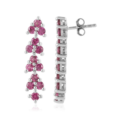 Pendientes en plata con Rodolita