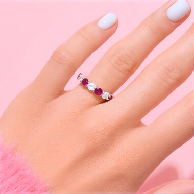 Bague en argent et Pierre de Lune arc-en-ciel