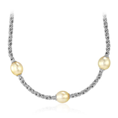 Collana in argento con Perla Dorata dei Mari del Sud Kabira (TPC)