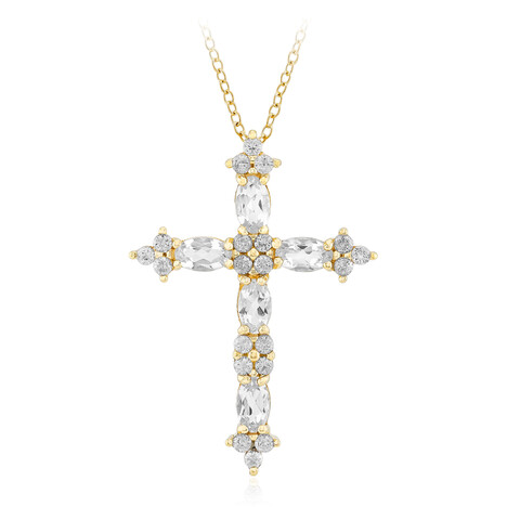 Weißer Topas-Silberhalskette