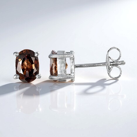 Orecchini in argento con Zircone Cannella