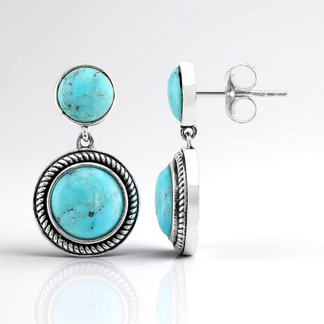 Orecchini in argento con Turchese Kingman Mohave Blu (Jones Lee)
