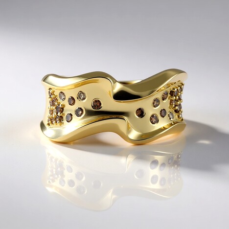 Anello in oro con Diamante Champagne I2 (de Melo Gold)