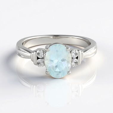 Bague en argent et Aigue-marine du Brésil