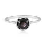 Zilveren ring met een zwarte ster saffier (de Melo Essence)