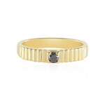 Schwarzer Brillant-Silberring