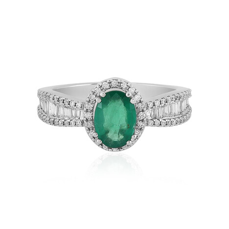 Anillo en oro con Esmeralda de Zambia