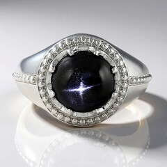 Anello in argento con Diopside Stellato d'India