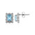 Boucles d'oreilles en argent et Topaze bleu ciel