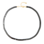 Zilveren halsketting met Zwarte Hematieten
