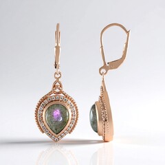 Orecchini in argento con Labradorite rosa Maniry