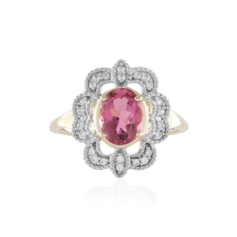 Brasilianischer Pinkfarbener Turmalin-Goldring