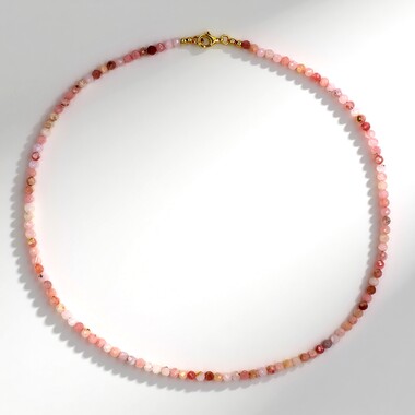 Collar en plata con Ópalo rosa