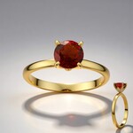 Anello in argento con Granato Mozambico
