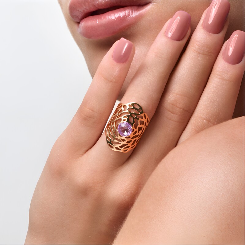 Anello in argento con Ametista Rose de France