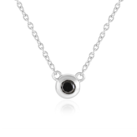Black Diamond Silver Necklace