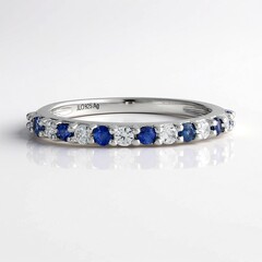 Anello in argento con Zaffiro Ceylon Blu