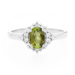 Anillo en plata con Turmalina cuprífera