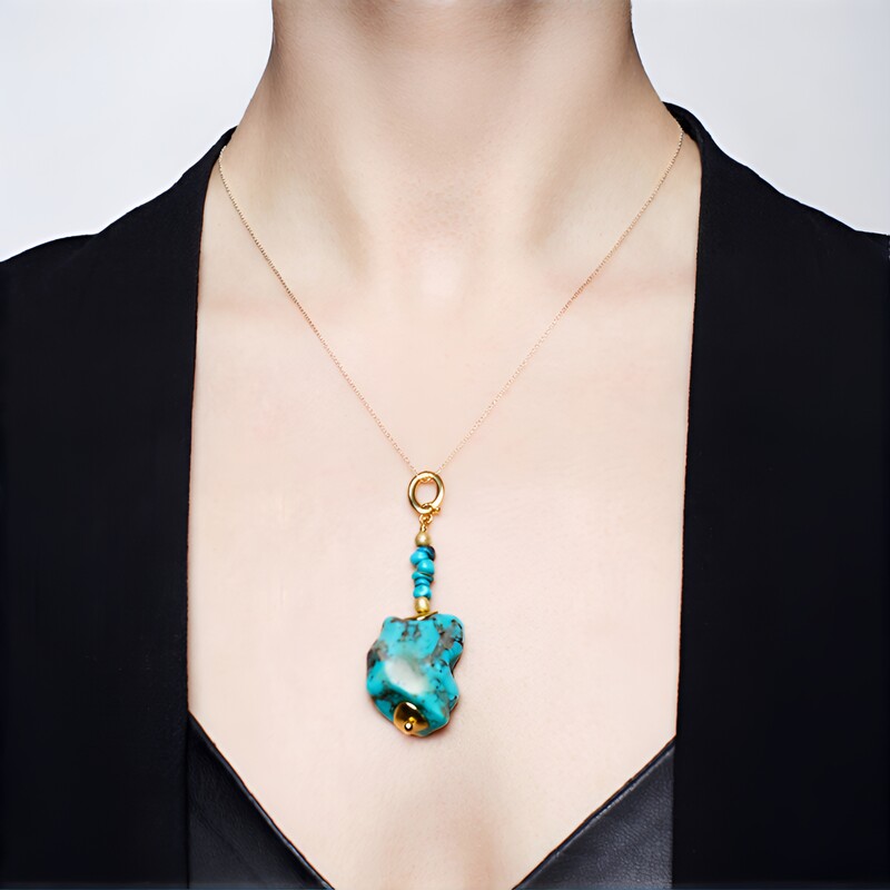 Pendentif en argent et Turquoise