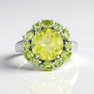 Ouro Verde-Quarz-Silberring