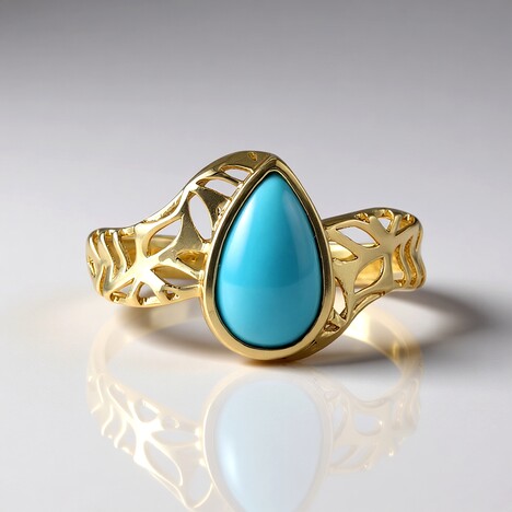 Bague en or et Turquoise Sleeping Beauty (Ornaments by de Melo)