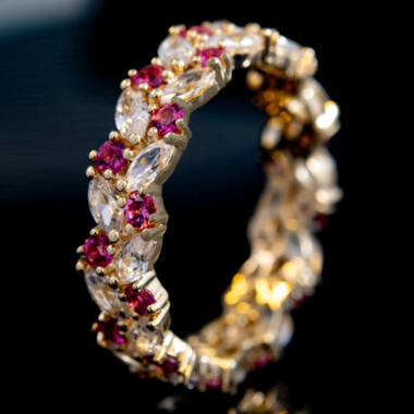 AAA-Brasilianischer Rubellit-Goldring (de Melo)