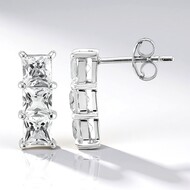 Pendientes en plata con Topacio blanco
