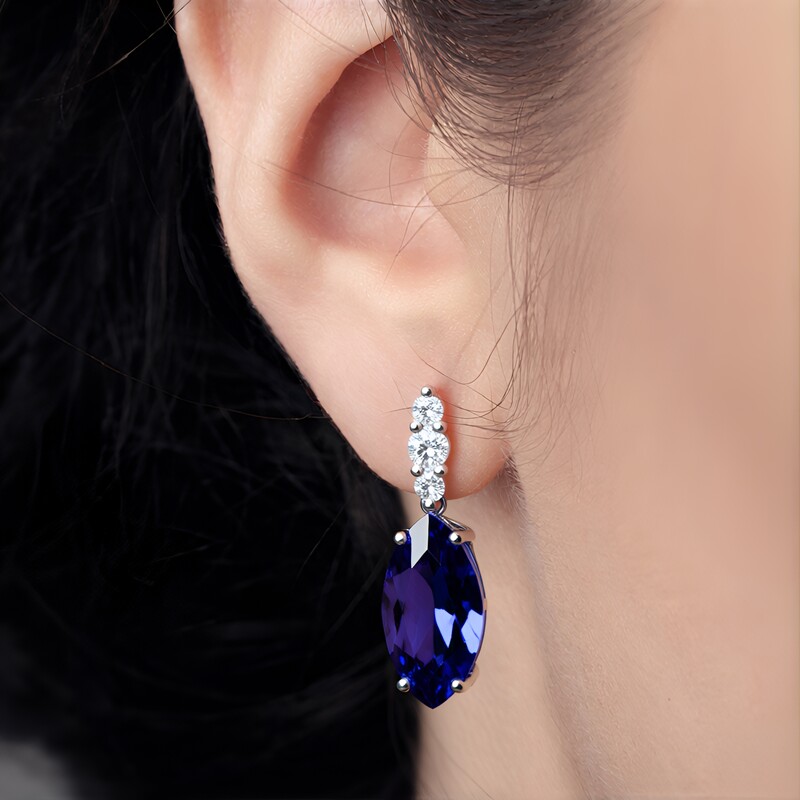 AAA-Tansanit-Goldohrringe (CIRARI)