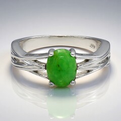 Anello in argento con Crisoprasio Imperiale
