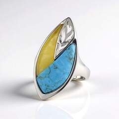 Anello in argento con Ambra Milky Baltica (dagen)