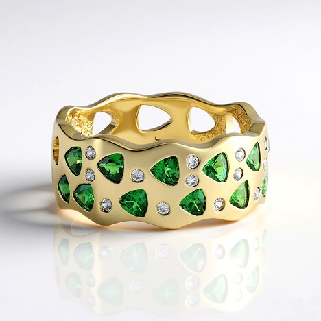 Anello in oro con Tsavorite della Tanzania
