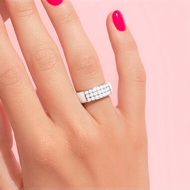 Bague en argent et Topaze blanche