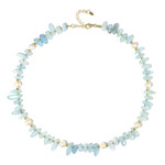 Brasilianischer Aquamarin-Silberhalskette (Riya)