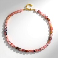 Pinkfarbener Opal-Silberhalskette