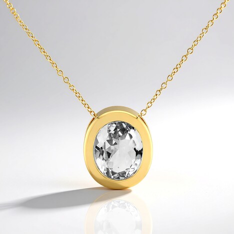 Collana in argento con Topazio Bianco (MONOSONO COLLECTION)