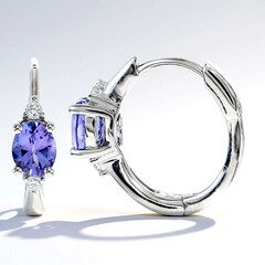 Pendientes en oro con Tanzanita AAA