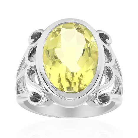 Anillo en plata con Cuarzo del Ouro Verde