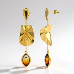 Orecchini in argento con Ambra Sunrise Baltica (dagen)