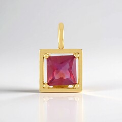 Ciondolo in argento con Zaffiro Rosa del Madagascar
