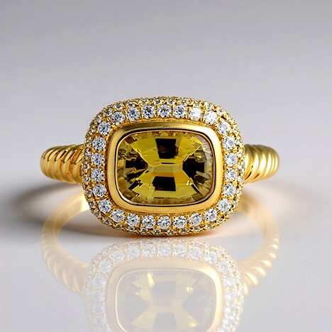 Anello in oro con Tanzanite (non riscaldata) (de Melo Gold)