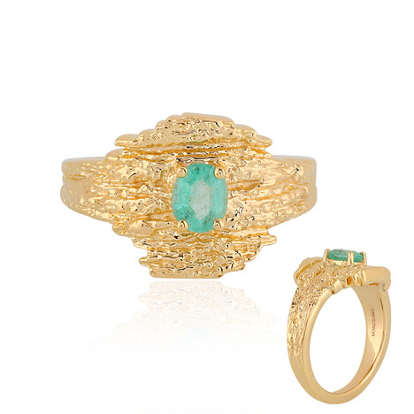 Russischer Smaragd-Silberring (MONOSONO COLLECTION)